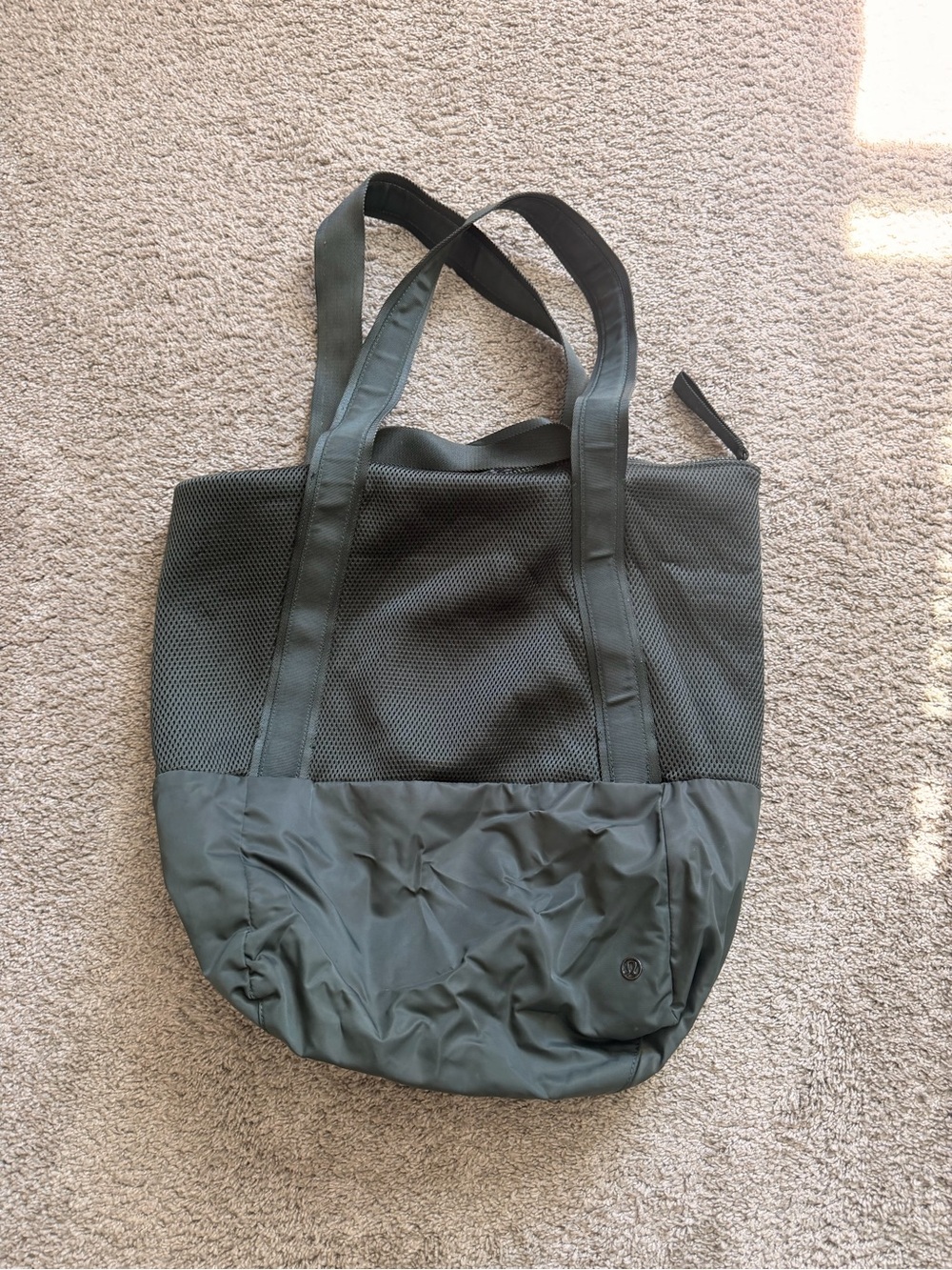 lululemon athletica Olive Green Mesh & Nylon Tote